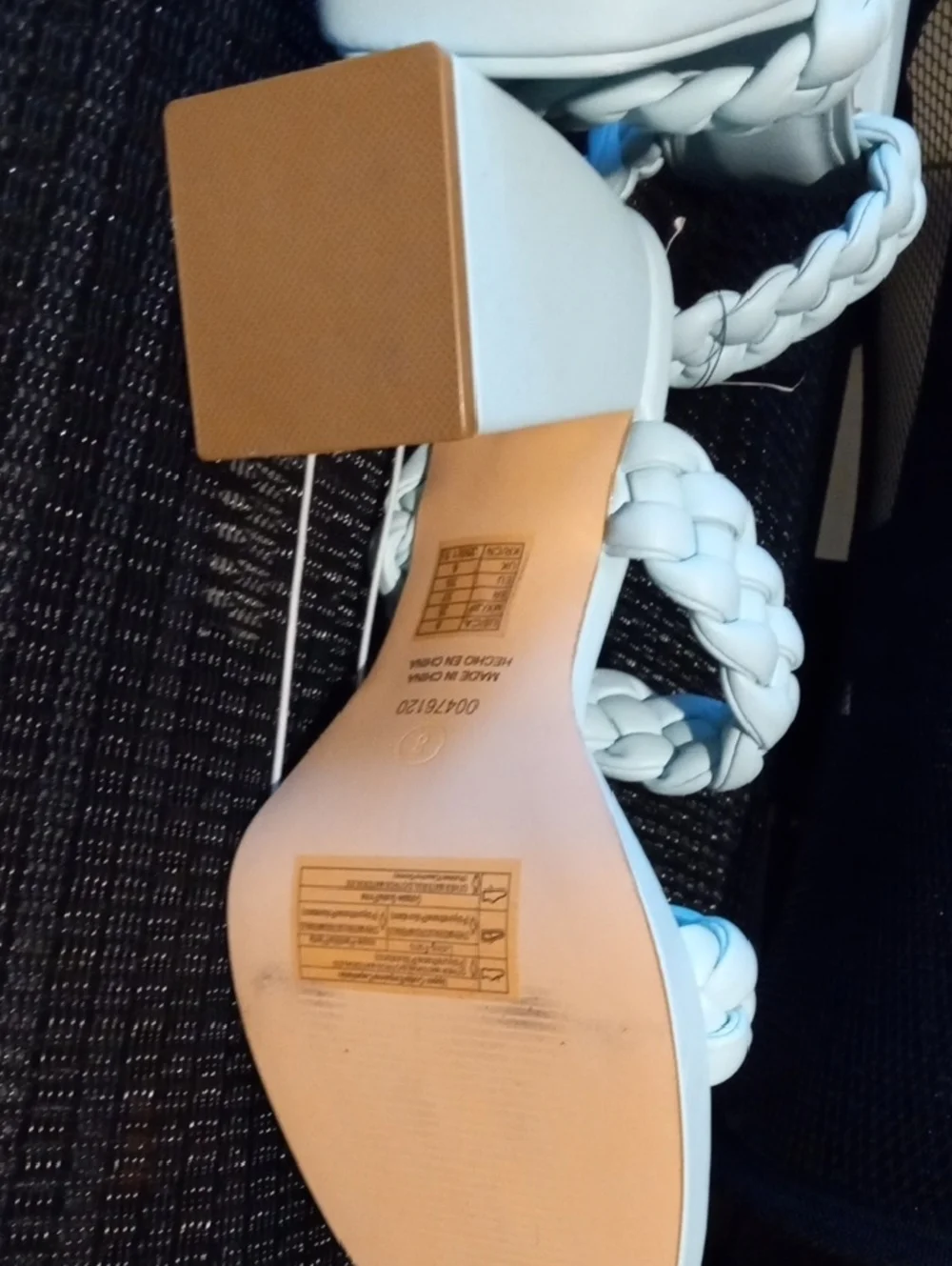 Forever 21 Pale Blue Braided Double-Strap Block Heel Sandals - Picture 10 of 15